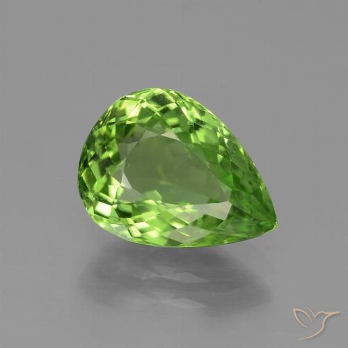Peridoto verde natural de 3,60 ct, en forma de pera, VVS-VS