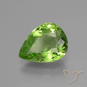 Peridoto verde natural de 3,60 ct, en forma de pera, VVS-VS
