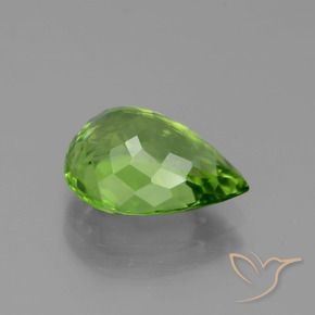 Peridoto verde natural de 3,60 ct, en forma de pera, VVS-VS
