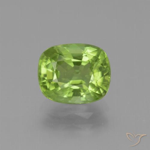 2.30ct Natural Verde vivo Peridoto, Forma Cojín, VS