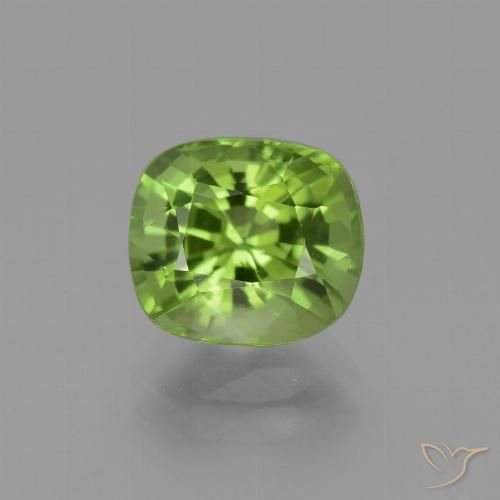 2.41ct Natural Verde medio Peridoto, Forma Cojín, VVS-VS