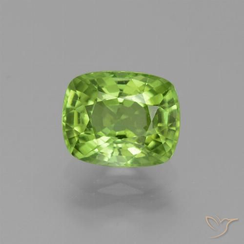 2.41ct Natural Verde medio Peridoto, Forma Cojín, VS