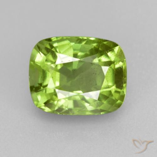2.29ct Natural Verde amarillento Peridoto, Forma Cojín, VS