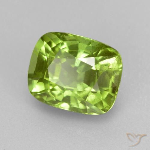 Peridoto Verde amarillento natural de 2.29 ct, Forma Cojín, VS