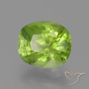 Peridoto Verde amarillento natural de 2.40 ct, Forma Cojín, VS-SI