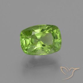 Peridoto Verde vivo natural de 2.43 ct, Forma Cojín, VS