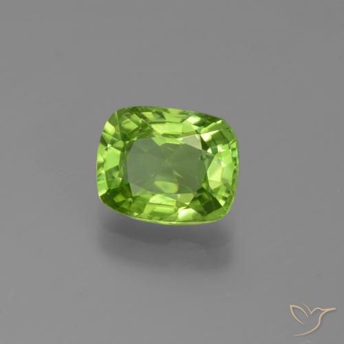 Peridoto Verde medio natural de 1.91 ct, Forma Cojín, VS