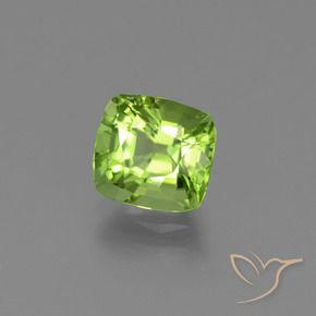 Peridoto Verde medio natural de 2.00 ct, Forma Cojín, VVS-VS