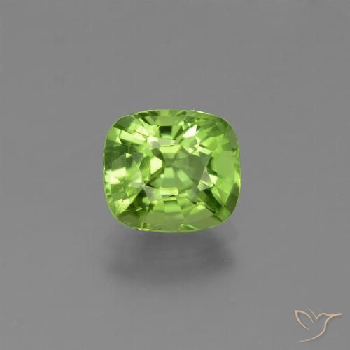 1.92ct Natural Verde vivo Peridoto, Forma Cojín, VS