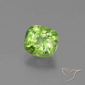 Peridoto Verde vivo natural de 1.92 ct, Forma Cojín, VS