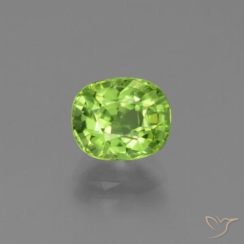 2.13ct Natural Verde vivo Peridoto, Forma Cojín, VVS-VS