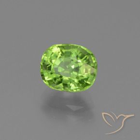 Peridoto Verde vivo natural de 2.13 ct, Forma Cojín, VVS-VS