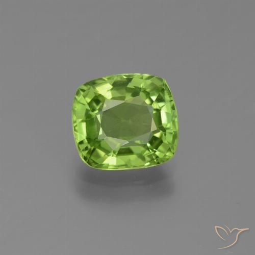2.14ct Natural Verde vivo Peridoto, Forma Cojín, VS