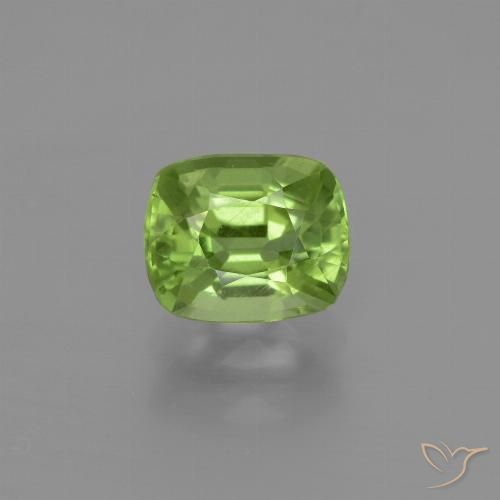 2.02ct Natural Verde medio Peridoto, Forma Cojín, VS
