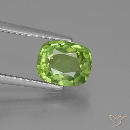 2.25ct Natural Verde medio Peridoto, Forma Cojín, VS