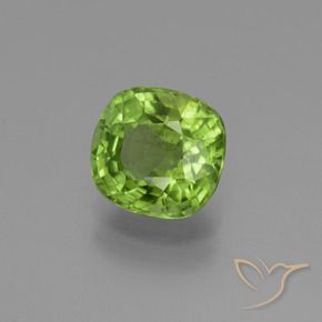Peridoto Verde vivo natural de 2.59 ct, Forma Cojín, VS-SI