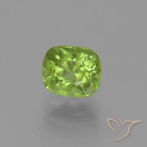 Peridoto Verde amarillento natural de 2.25 ct, Forma Cojín, VS