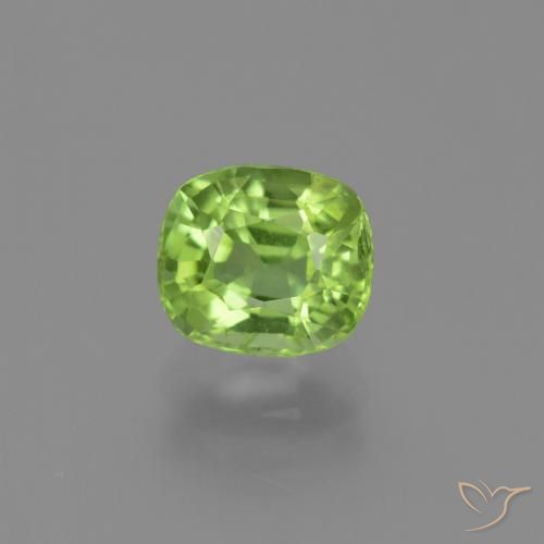2.13ct Natural Verde medio Peridoto, Forma Cojín, VS-SI