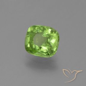 Peridoto Verde medio natural de 2.03 ct, Forma Cojín, VS-SI
