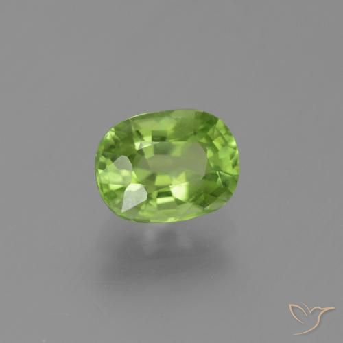 Peridoto Verde medio natural de 1.98 ct, Forma Cojín, VVS-VS