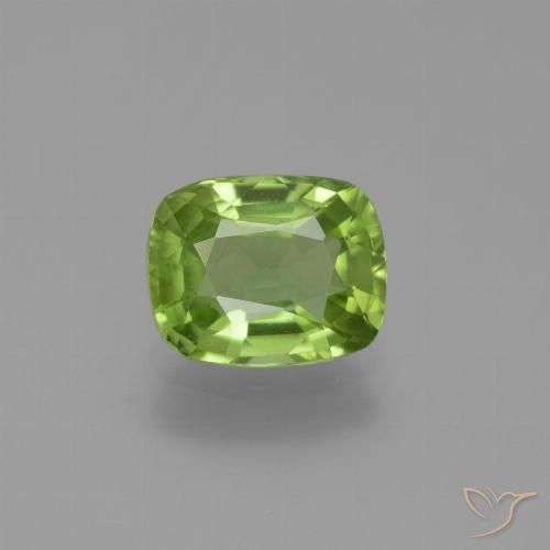 2.01ct Natural Verde medio Peridoto, Forma Cojín, VS