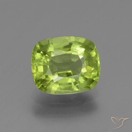 1.80ct Natural Verde vivo claro Peridoto, Forma Cojín, VS-SI