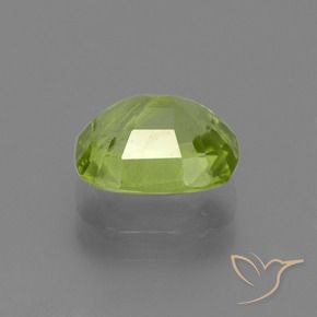 Peridoto Verde vivo claro natural de 1.80 ct, Forma Cojín, VS-SI