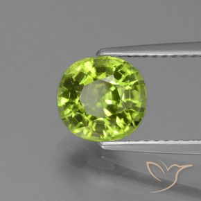 Peridoto Verde vivo claro natural de 2.00 ct, Ovalada, VS-SI