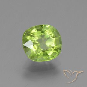 Peridoto Verde amarillento natural de 1.95 ct, Forma Cojín, VS
