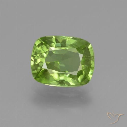 2.08ct Natural Verde amarillento Peridoto, Forma Cojín, VS