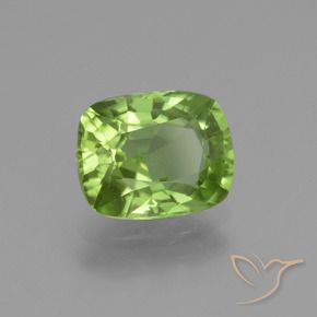 Peridoto Verde amarillento natural de 2.08 ct, Forma Cojín, VS