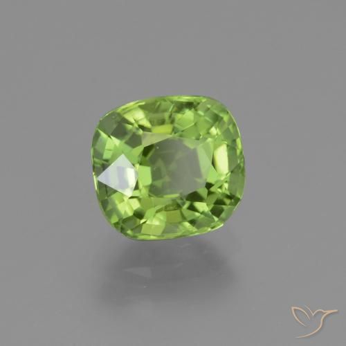Peridoto Verde vivo natural de 2.06 ct, Forma Cojín, VS