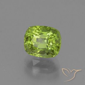 Peridoto Verde vivo natural de 2.09 ct, Forma Cojín, VS