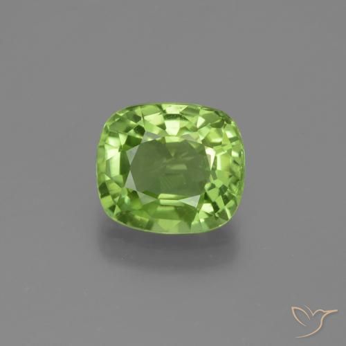 2.21ct Natural Verde vivo Peridoto, Forma Cojín, VS