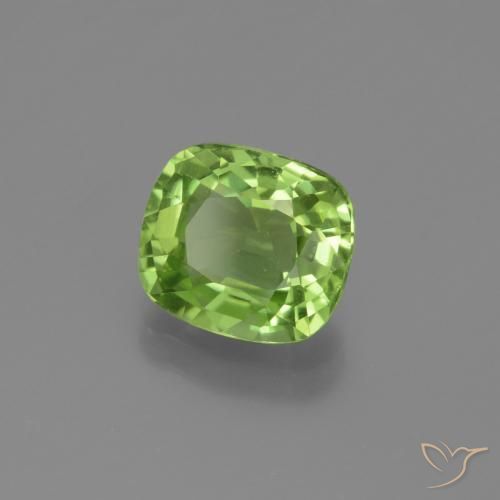 Peridoto Verde vivo natural de 2.21 ct, Forma Cojín, VS