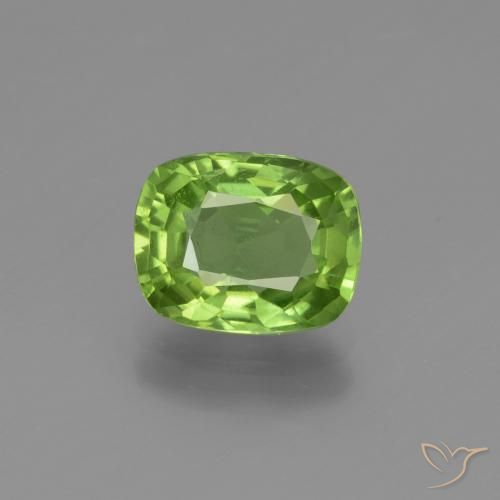2.25ct Natural Verde vivo Peridoto, Forma Cojín, VS