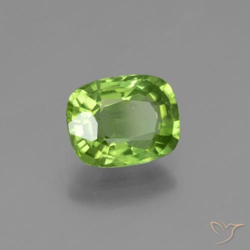 Peridoto Verde vivo natural de 2.25 ct, Forma Cojín, VS