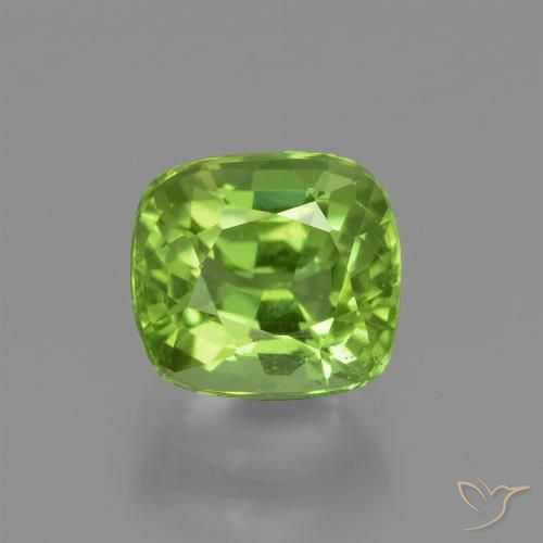 2.30ct Natural Verde medio Peridoto, Forma Cojín, VS
