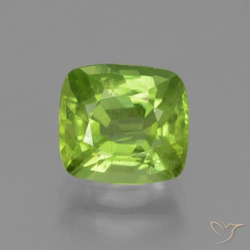 2.25ct Natural Verde medio Peridoto, Forma Cojín, VS