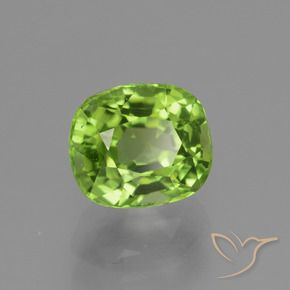Peridoto Verde vivo natural de 2.30 ct, Forma Cojín, VVS-VS