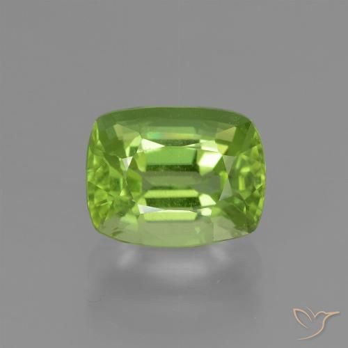 2.13ct Natural Verde medio Peridoto, Forma Cojín, VS