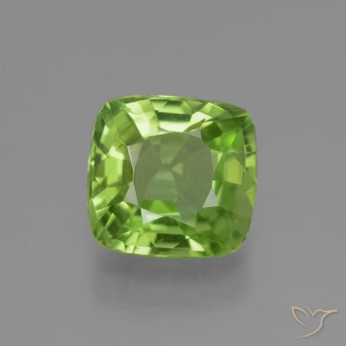 2.12ct Natural Verde vivo Peridoto, Forma Cojín, VS