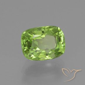 Peridoto Verde vivo natural de 2.07 ct, Forma Cojín, VS