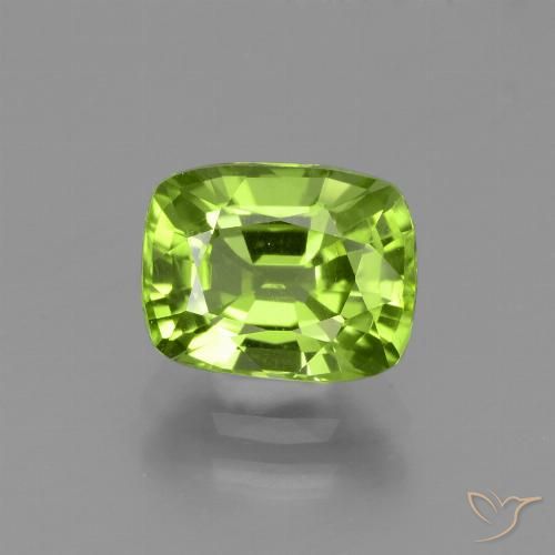 2.21ct Natural Verde vivo Peridoto, Forma Cojín, VS