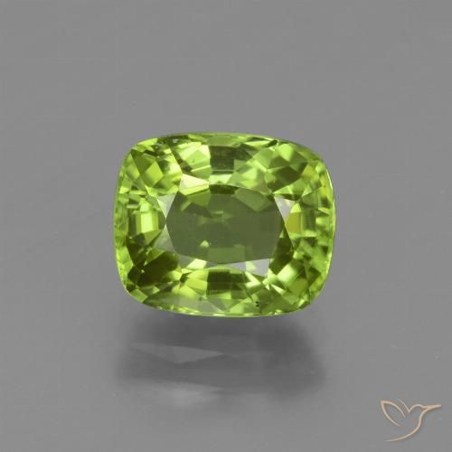 2.50ct Natural Verde medio Peridoto, Forma Cojín, VVS-VS