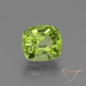Peridoto Verde medio natural de 2.26 ct, Forma Cojín, VS