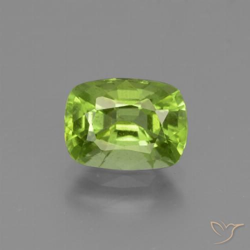 1.89ct Natural Verde medio Peridoto, Forma Cojín, VS