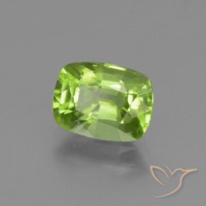 Peridoto Verde medio natural de 1.89 ct, Forma Cojín, VS