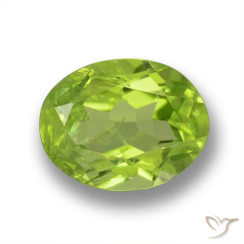 Peridoto verde natural de 1,64 ct, corte óvalo, VS