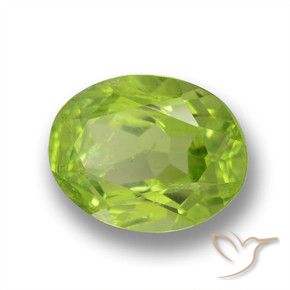Peridoto verde natural de 1,64 ct, corte óvalo, VS